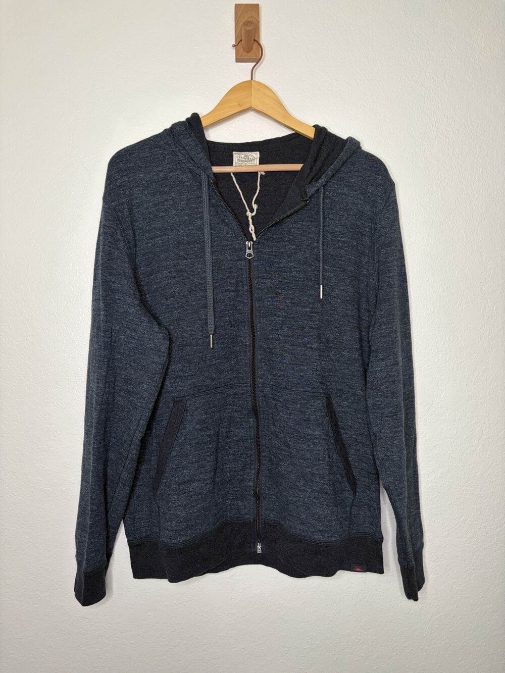 NWOT Faherty Dual Knit Zip Hoodie Men's Size Large Navy